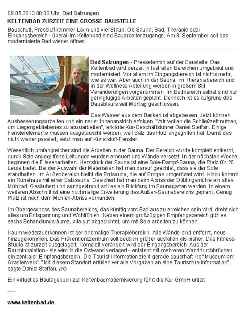 Sdthringer Zeitung vom 09.05.2013